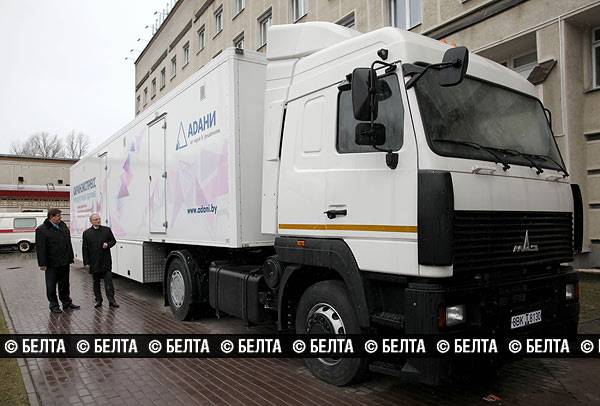 Витебский областной диагностический центр приобрел мини-поликлинику на колесах за Br4,1 млрд из областного бюджета у белорусской фирмы для выездного комплексного обследования населения сельских районов